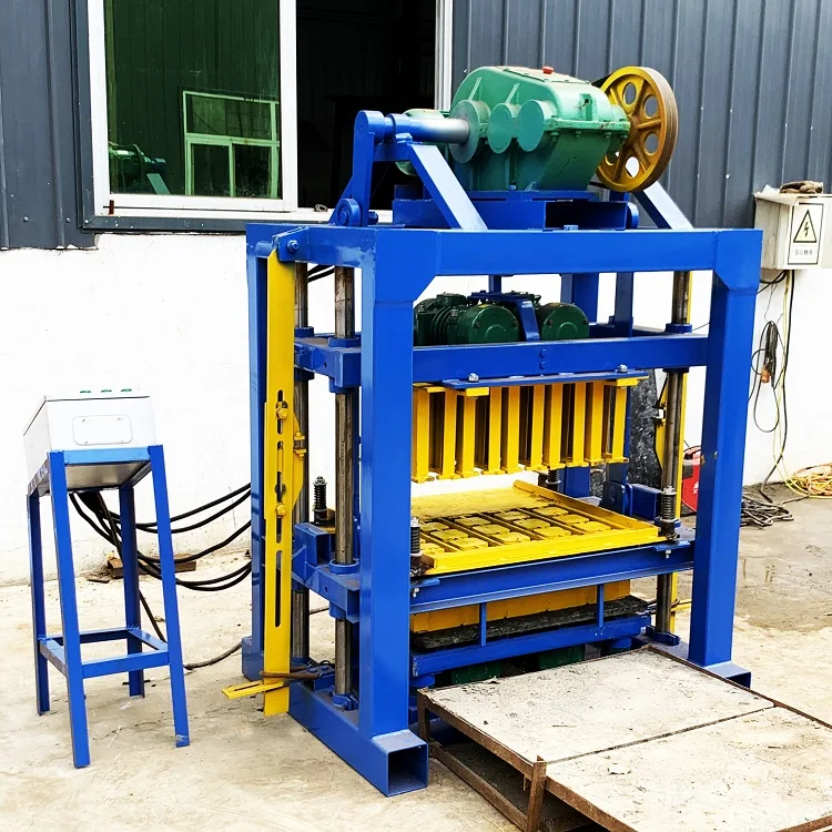 4-40 Manual Movable Interlocking Block Machinery Cement Concrete Hollow Block Molding Machine with Engine and Motor