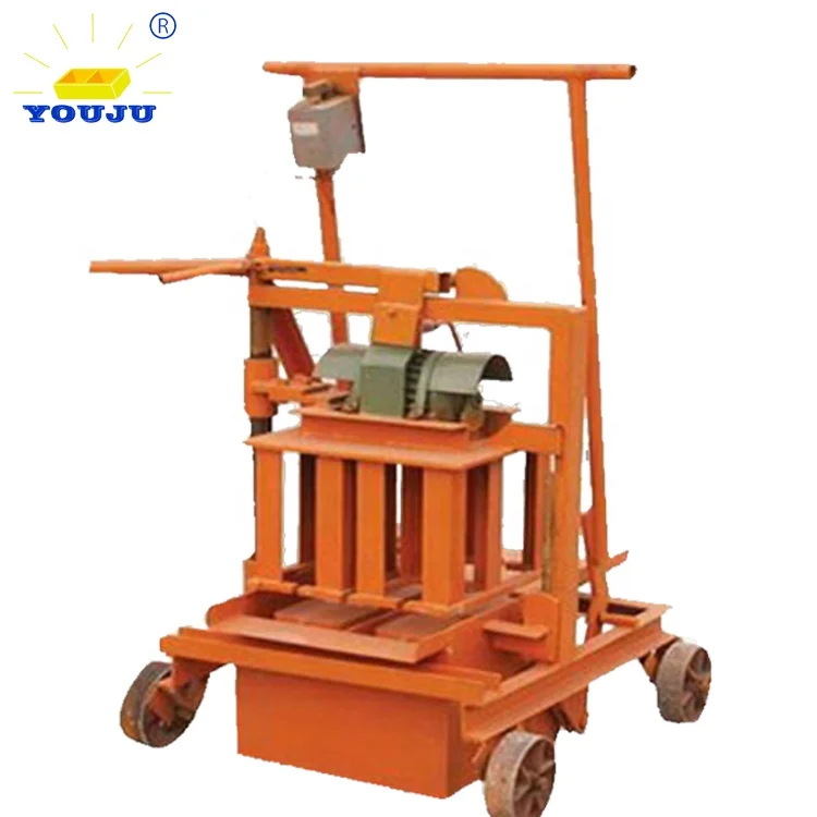 QMJ2-45 Hand-pushed Small Mobile Concrete Paving Block & Hollow Brick Molding Machine Easy Operation Low Investment