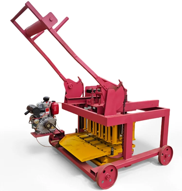 SHIYUE QMR4-45 Mobile Diesel Engine Motor Small Cement Brick Machine Hollow Block Production Line Hydraulic Pressure Easy