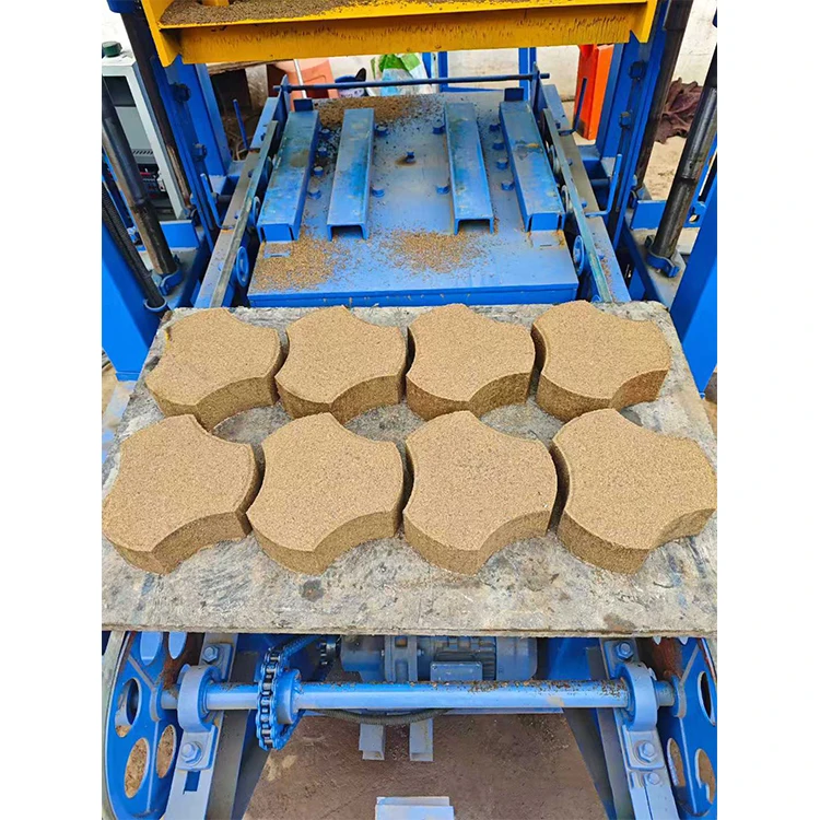 QTJ4-24 Automatic PLC Controlled Engine Hydraulic Paving Block Hollow Block Making Machine Interlocking Cement Brick Machinery