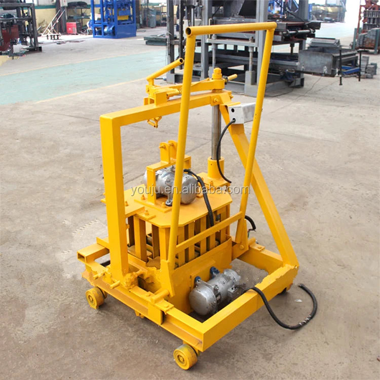 Cement Block Making Machine with Engine Hydraulic Pressure for Paving/Hollow/Solid Bricks | QMJ2-45 Model | Easy Operation