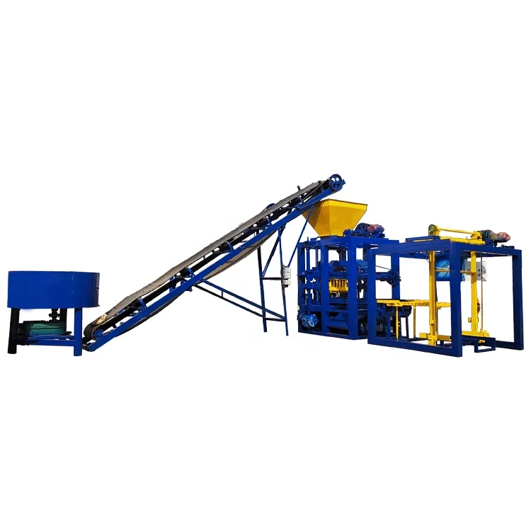 Automatic Hydraulic PLC Controlled Engine Gear Driven Hollow Block Paving Brick Making Machine QTJ4-24 High Efficiency Cement