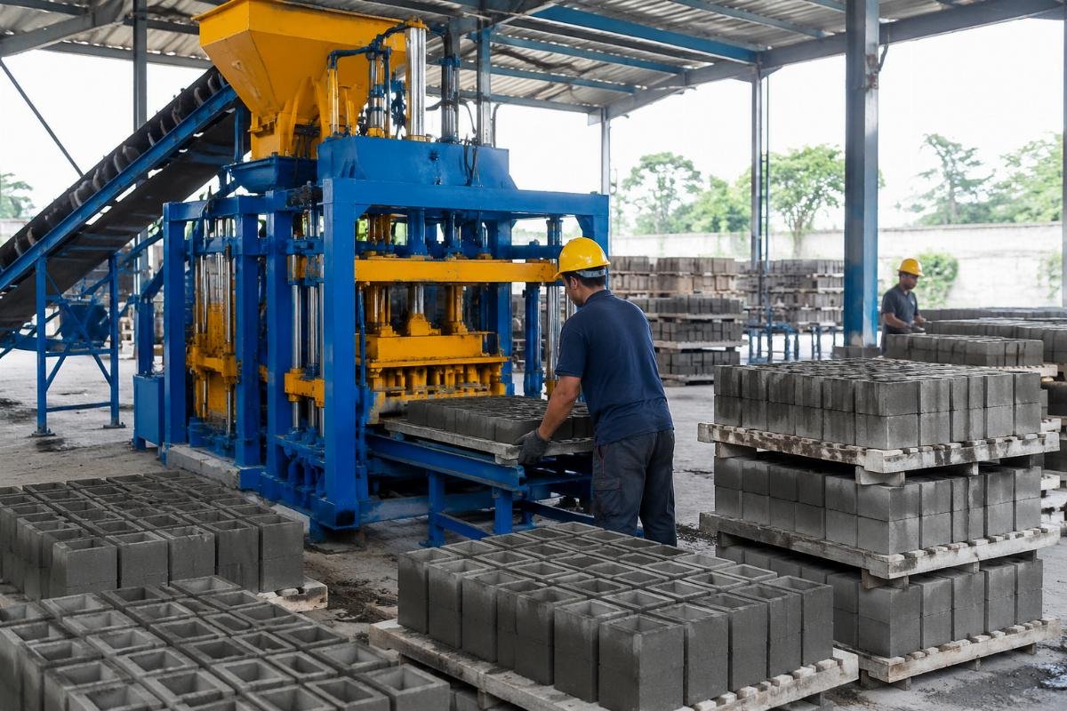 Semi-automatic block machine ideal for small startup investors with quick ROI