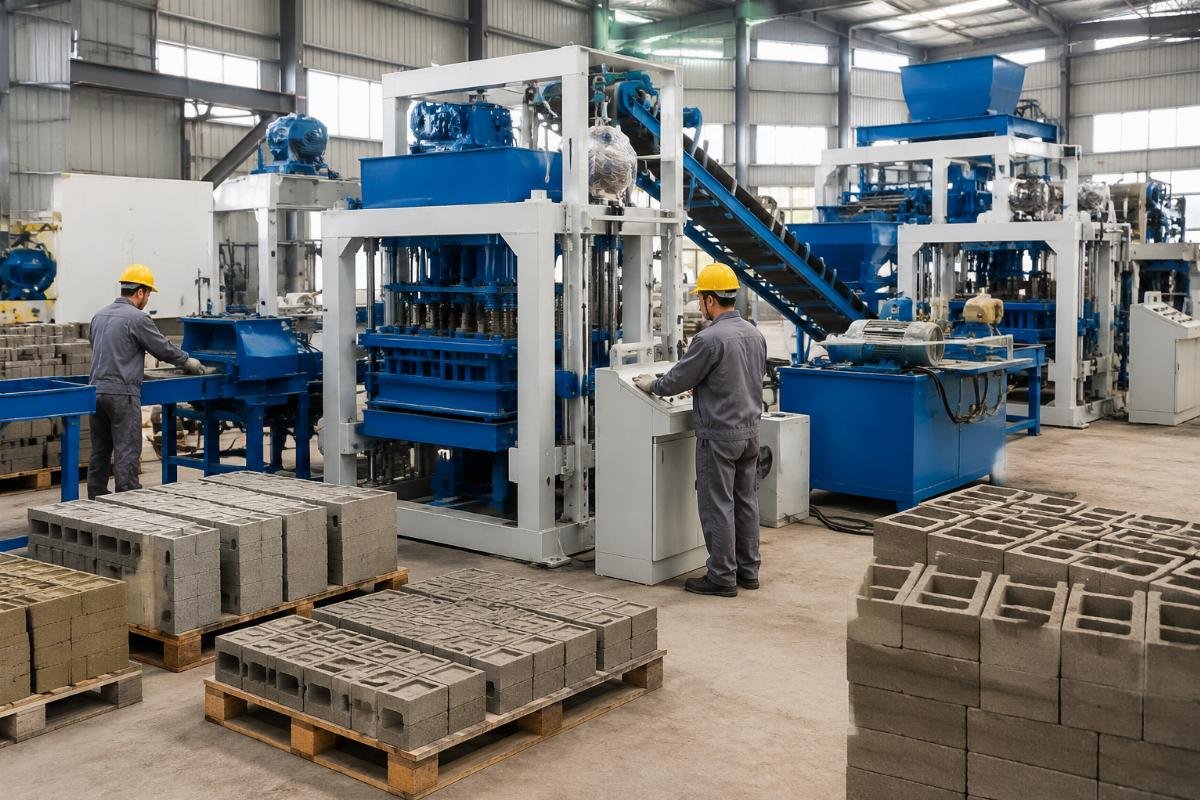 automatic block machine model selection guide by daily output Product range of automatic block machines from semi-auto QTJ4-40 to full-auto QT12-15