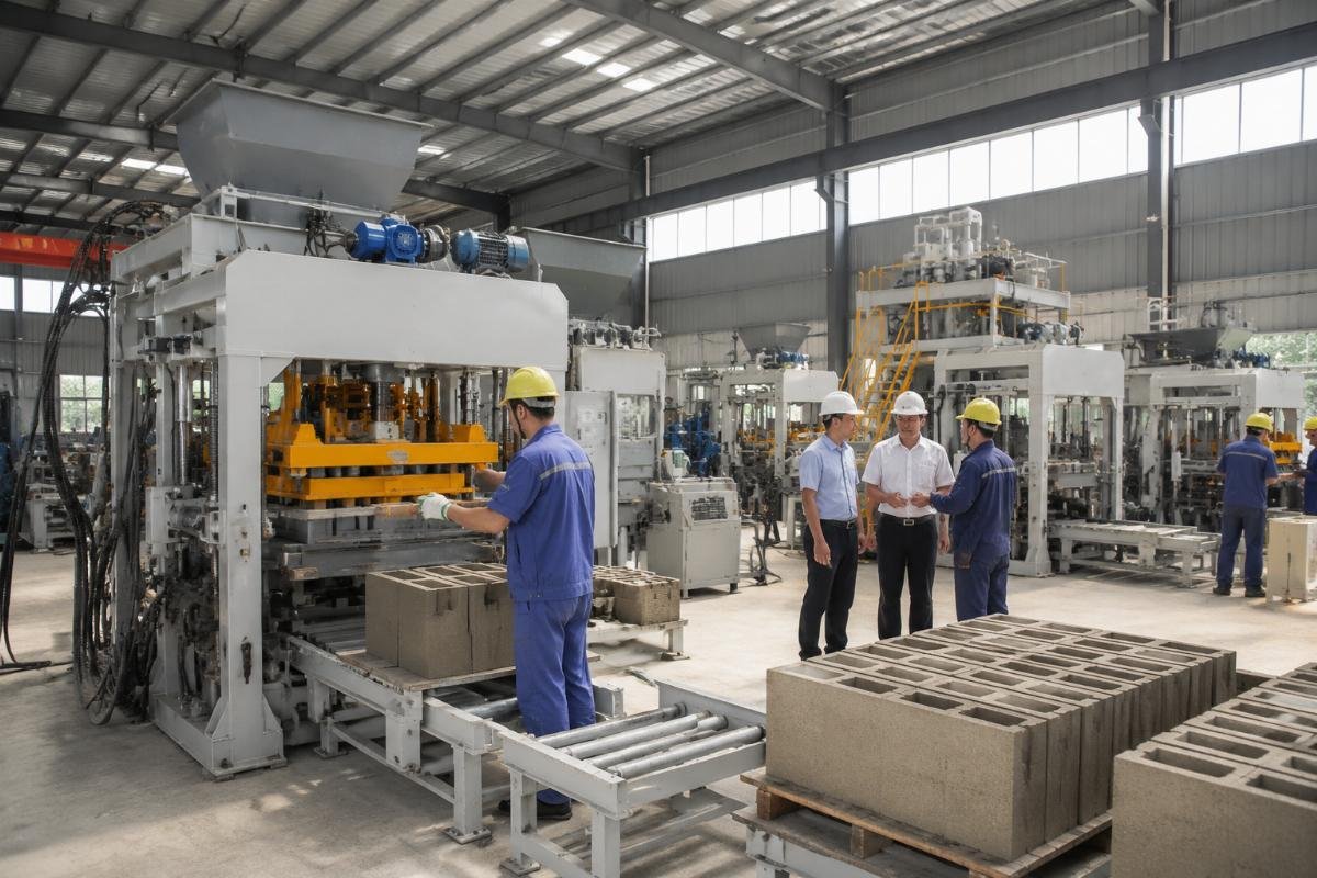 block machine ROI calculation supplier selection criteria Large block machine manufacturing factory with multiple workshops and engineering team