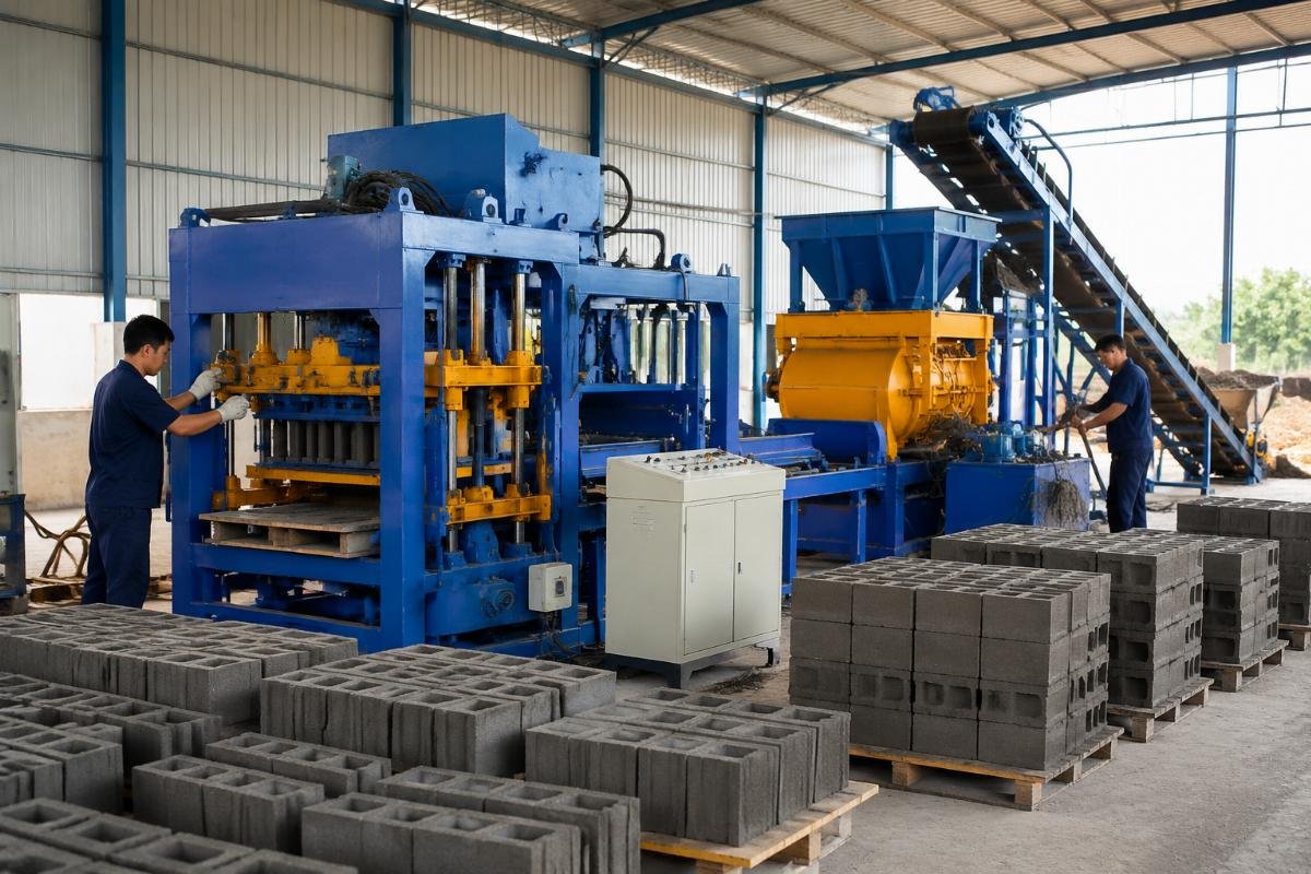 block making machine cost from China semi-automatic line Semi-automatic block making machine with mixer and pallets