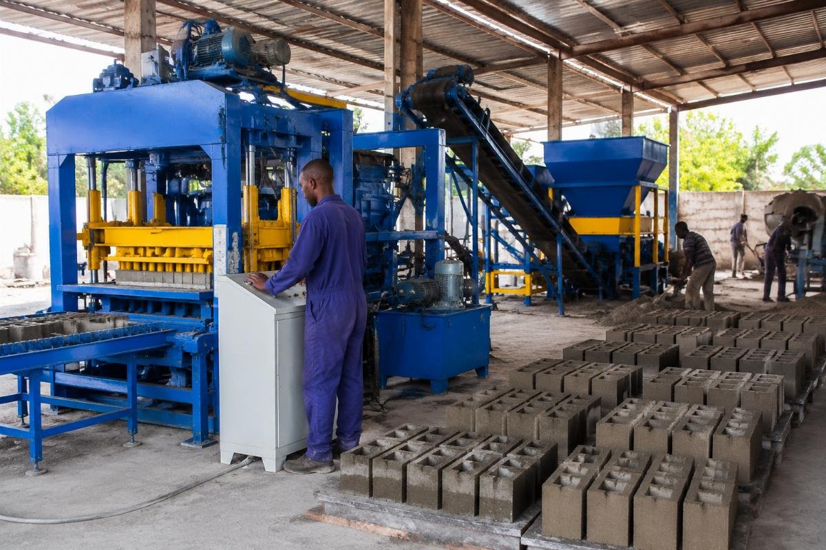 block making machine ROI Nigeria startup production line Nigerian block making startup production line with QTJ4-26 semi-automatic machine