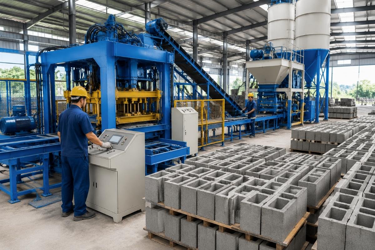 concrete block factory business plan investment budget breakdown ROI calculation spreadsheet