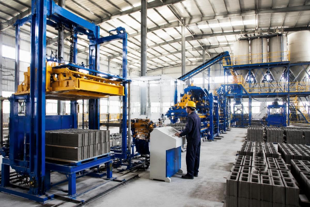 concrete block machine cost recovery automatic production line Fully automatic block production line with stacker and batching plant