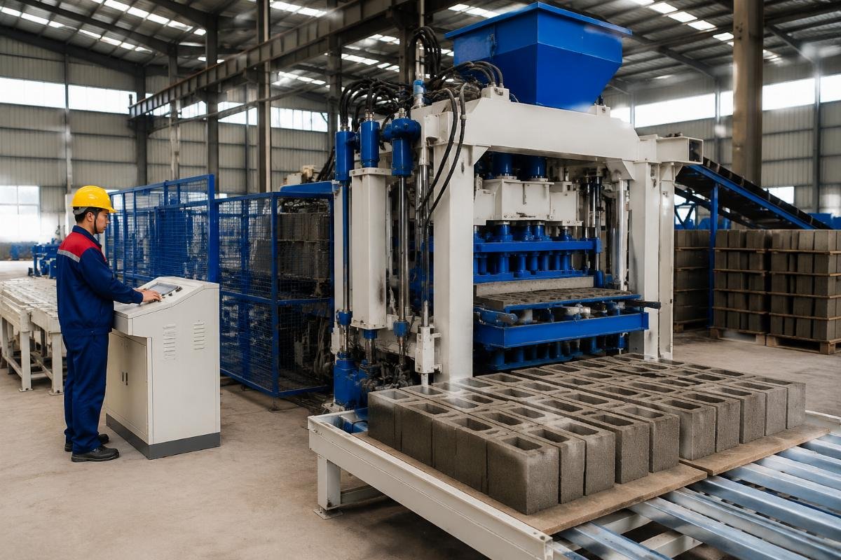 concrete block machine manufacturer China European-style design Fully automatic block making machine with European-style airbag vibration system
