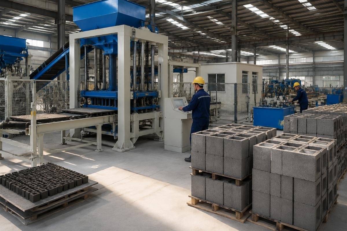 concrete block machine manufacturer China factory tour Block machine manufacturer factory with testing lab and pilot line