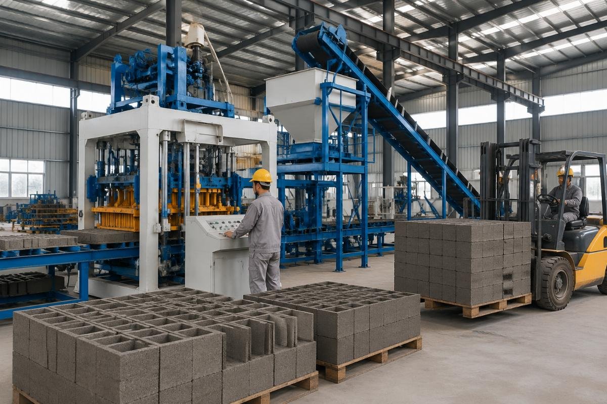 concrete block plant batching machine China manufacturer Shandong Shiyue factory and export capability