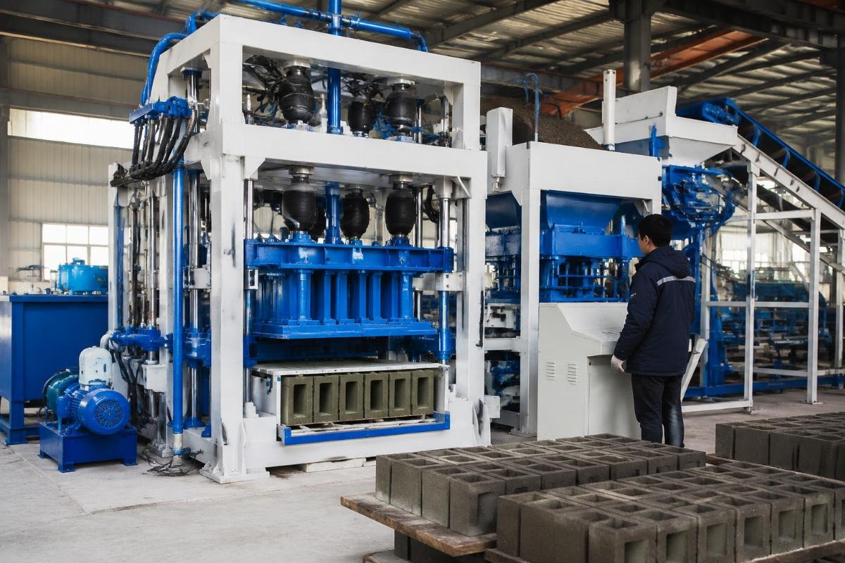 European style block machine airbag vibration system cold weather Four-motor European-style block machine with airbag system