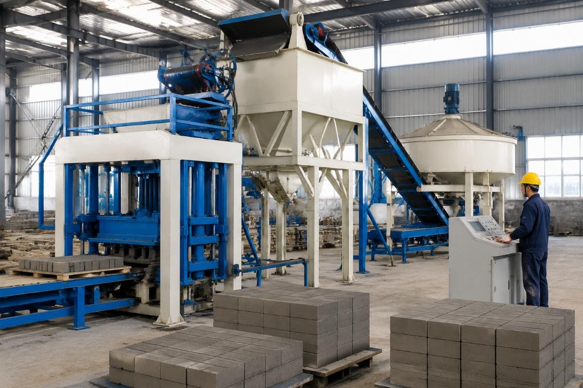 fly ash brick production line batching machine mixer Fly ash block production line with batching machine and mixer