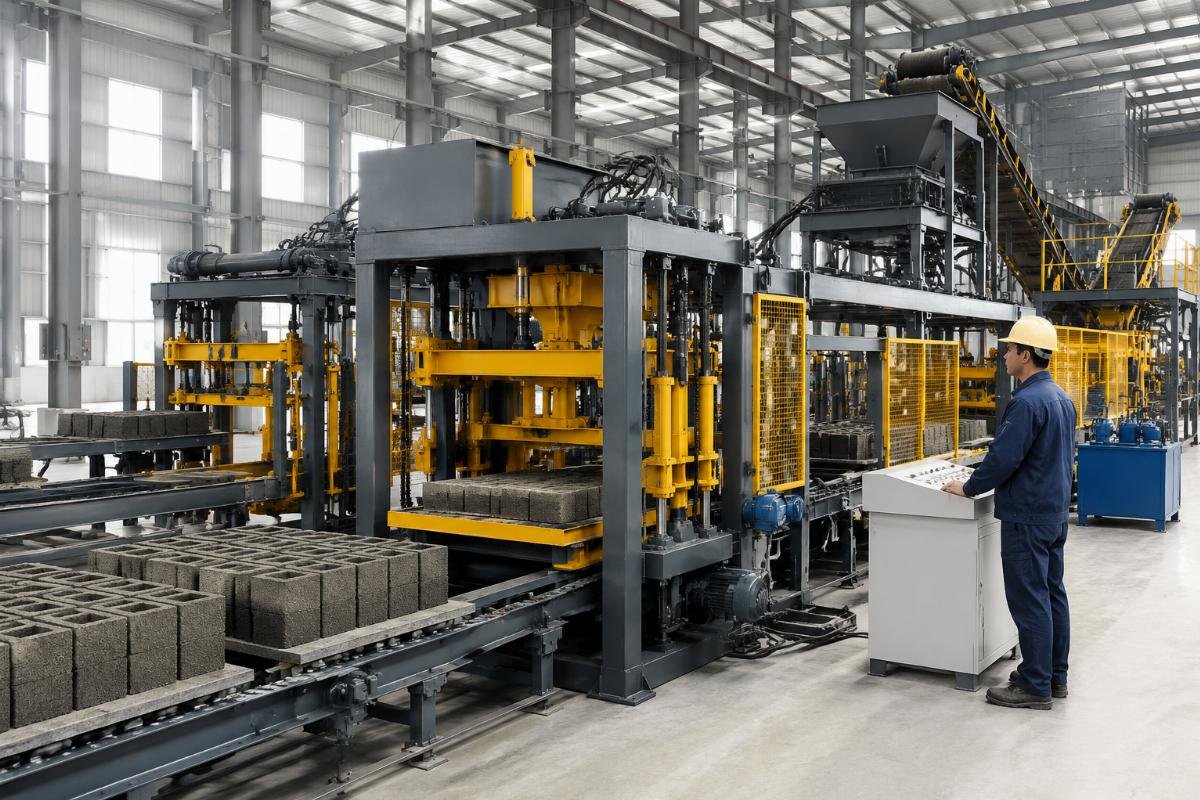 importing block machines from China fully automatic QTY10-15 production line Fully automatic QTY10-15 block production line with automatic pallet loaders