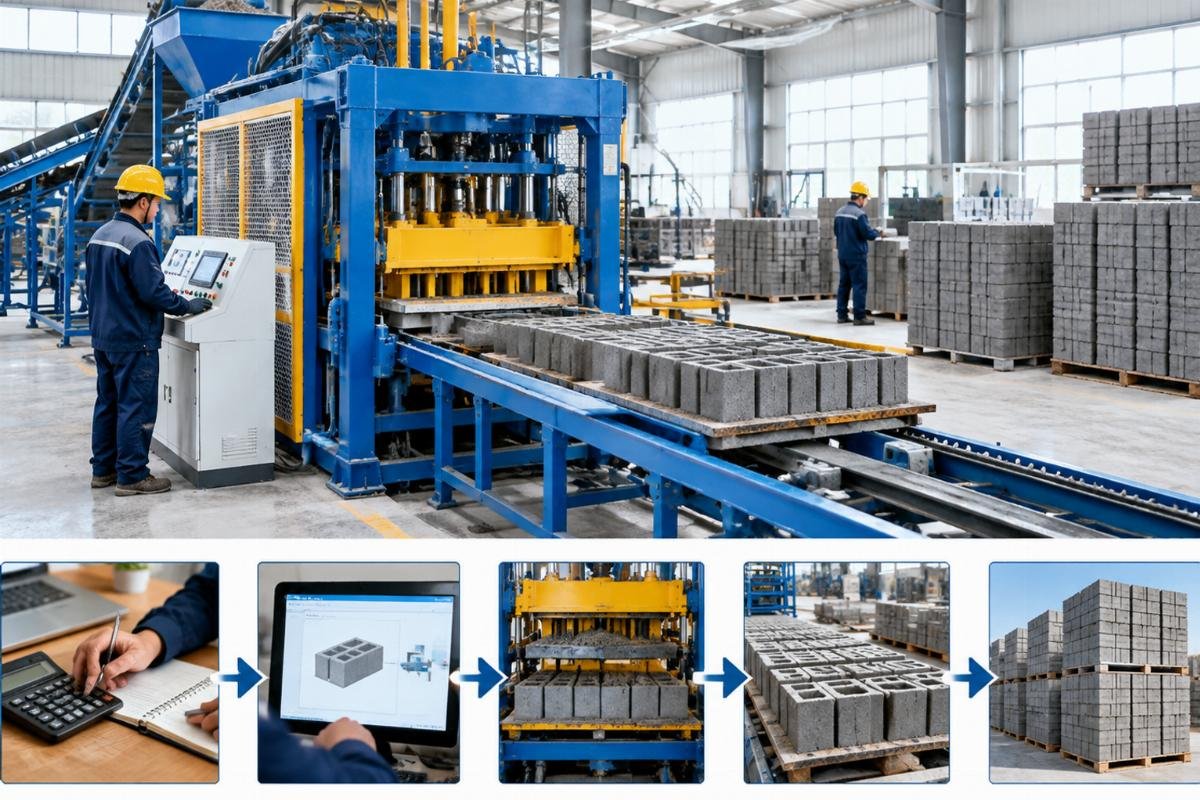 Diagram showing calculation steps for daily block production requirements